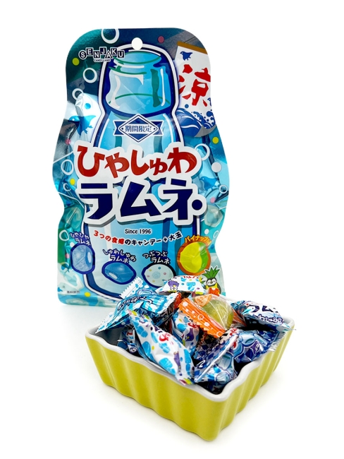 Senjaku Карамель леденцовая содовая ассорти со вкусом Рамуне Hiyashuwa Ramune, 75 г