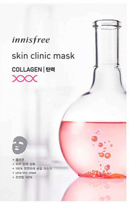 Innisfree Skin Clinic Mask Collagen Ультратонкая листовая маска для лица с коллагеном, 20 мл Innisfree Skin Clinic Mask Collagen Ультратонкая листовая маска для лица с коллагеном, 20 мл