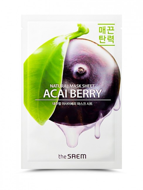 The Saem Маска на тканевой основе для лица с экстрактом ягод асаи Natural Acai Berry Mask Sheet, 21 мл