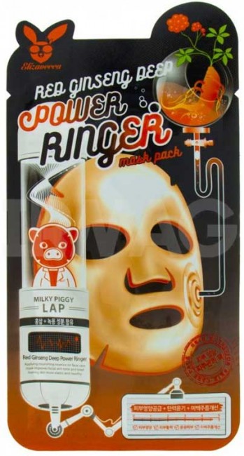 Elizavecca Регенерирующая маска с экстрактом красного женьшеня Red Ginseng Deep Power Ringer Mask Pack, 23 мл