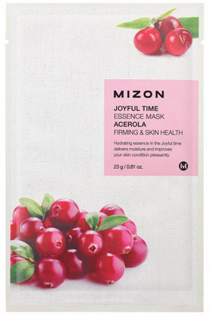 MIZON Joyful Time Essence Mask Acerola Тканевая маска для лица с экстрактом барбадосской вишни, 23 г
