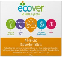 Ecover Экологические таблетки для посудомоечной машины 3-в-1, 70 шт, 1,4 кг