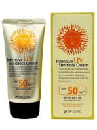 3W Clinic Солнцезащитный крем для лица интенсивный Intensive UV Sun Block Cream SPF50+/PA+++, 70 мл