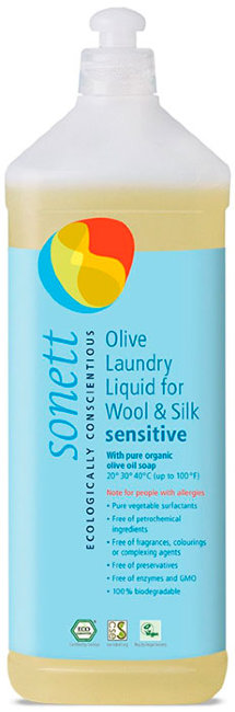 Sonett Sensitive Olive Liquid Жидкость для стирки для шерсти и шелка, 1000 мл
