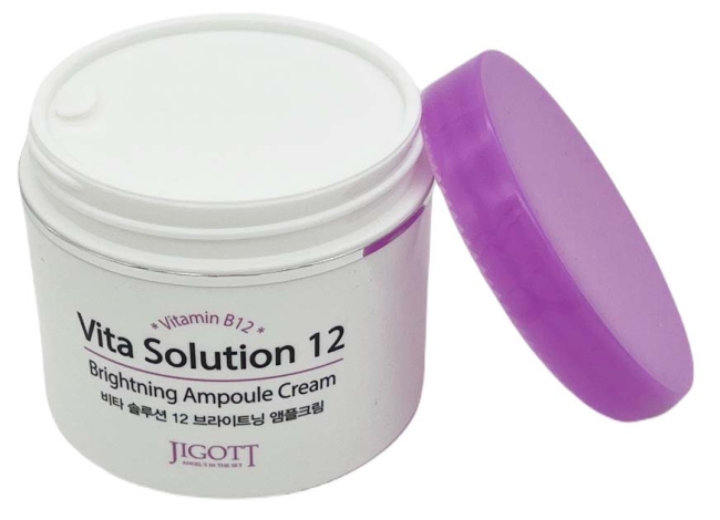 Jigott Крем для сияния кожи лица с витамином B12 Vita Solution 12 Brightening Ampoule Cream, 100 мл Jigott Крем для сияния кожи лица с витамином B12 Vita Solution 12 Brightening Ampoule Cream, 100 мл