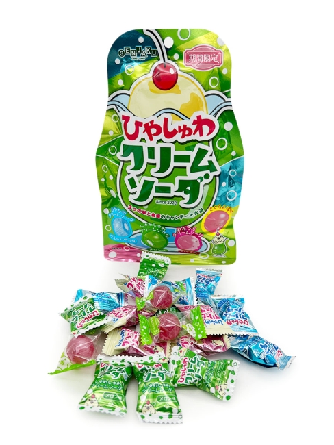 Senjaku Карамель леденцовая содовая ассорти со вкусом крем-соды Hiyashuwa Cream Soda, 75 г