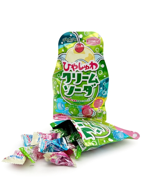 Senjaku Карамель леденцовая содовая ассорти со вкусом крем-соды Hiyashuwa Cream Soda, 75 г