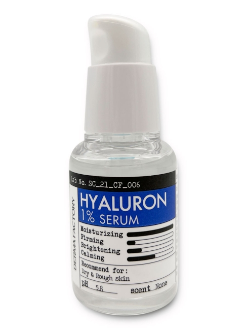 Derma Factory Увлажняющая сыворотка для лица с гиалуроновой кислотой Hyaluronic Acid 1% Serum, 30 мл