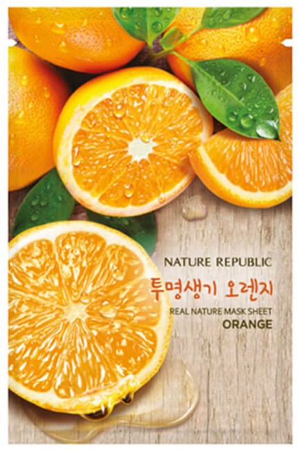 NATURE REPUBLIC Real Nature Mask Sheet Orange Тканевая маска для лица с экстрактом апельсина, 23 мл NATURE REPUBLIC Real Nature Mask Sheet Orange Тканевая маска для лица с экстрактом апельсина, 23 мл