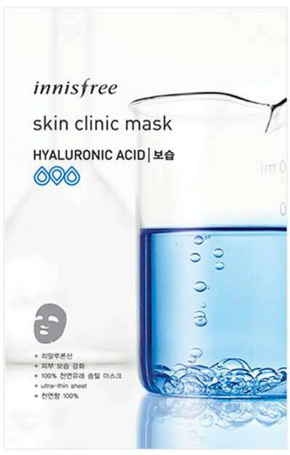 Innisfree Skin Clinic Mask Hyaluronic Acid Ультратонкая листовая маска для лица с гиалуроновой кислотой, 20 мл