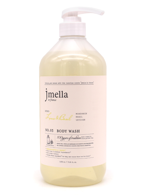 Jmella Парфюмированный гель для душа Лайм и Базилик N0.03 In France Lime Basil Body Wash, 1000 мл