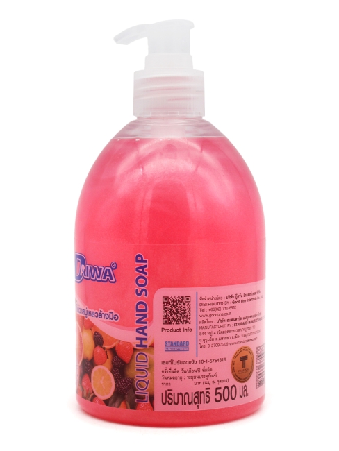 Daiwa Антибактериальное жидкое мыло для рук с фруктовым ароматом Liquid Hand Soap Fruity, 500 мл Daiwa Антибактериальное жидкое мыло для рук с фруктовым ароматом Liquid Hand Soap Fruity, 500 мл