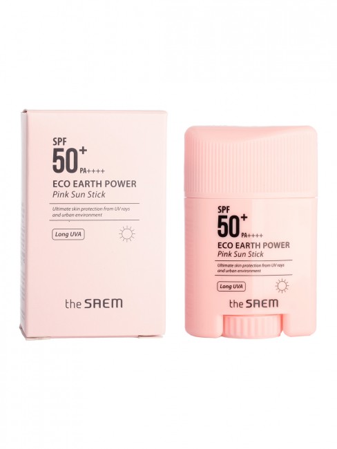 The Saem Крем солнцезащитный в виде стика Eco Earth Power Pink Sun Stick, 16 г