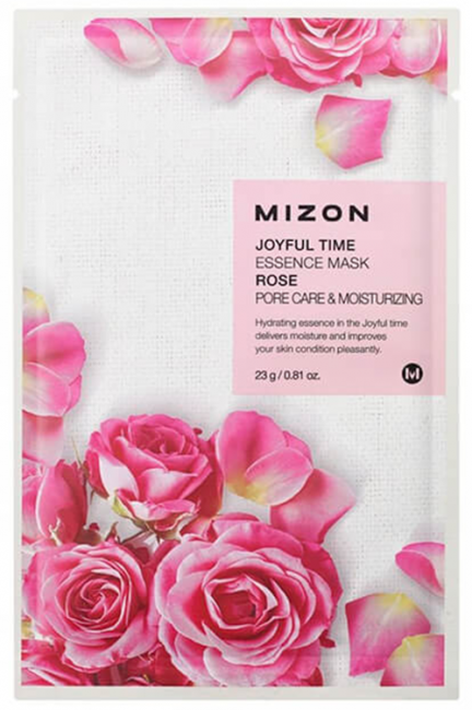 MIZON Joyful Time Essence Mask Rose Тканевая маска для лица с экстрактом лепестков розы, 23 г
