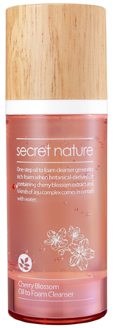 Secret Nature Cherry Blossom Oil to Foam Cleanser Гидрофильное масло-пенка для умывания с экстрактом вишни, 100 мл Secret Nature Cherry Blossom Oil to Foam Cleanser Гидрофильное масло-пенка для умывания с экстрактом вишни, 100 мл
