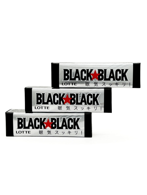 LOTTE Жевательная резинка с кофеином 3 пачки Black Black Chewing Gum, 3x32 г LOTTE Жевательная резинка с кофеином 3 пачки Black Black Chewing Gum, 3x32 г