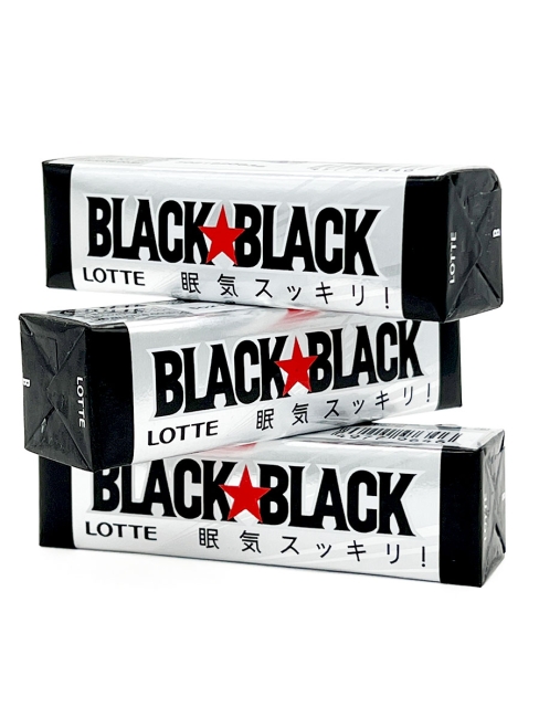 LOTTE Жевательная резинка с кофеином 3 пачки Black Black Chewing Gum, 3x32 г LOTTE Жевательная резинка с кофеином 3 пачки Black Black Chewing Gum, 3x32 г
