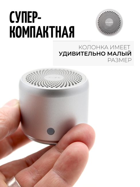 EWA Lipusen Портативная Bluetooth колонка серебристая A106 Pro Silver, 3 Вт