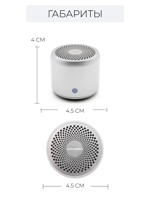 EWA Lipusen Портативная Bluetooth колонка серебристая A106 Pro Silver, 3 Вт