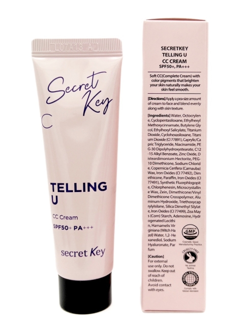 Secret Key CC крем для увлажнения и сияния кожи Telling U CC Cream SPF50+ PA+++, 30 мл