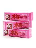 LOTTE Жевательная резинка со вкусом японской сливы 3 пачки Ume Chewing Gum, 3x31 г