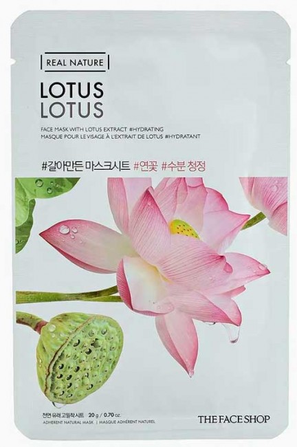 THE FACE SHOP Real Nature Lotus Face Mask Тканевая маска с экстрактом лотоса, 20 г THE FACE SHOP Real Nature Lotus Face Mask Тканевая маска с экстрактом лотоса, 20 г