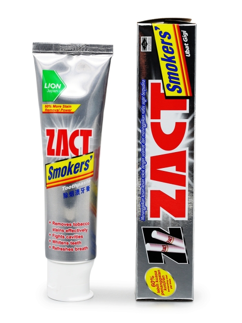 LION Зубная паста отбеливающая против сигаретного налета Zact Smokers Toothpaste, 150 г