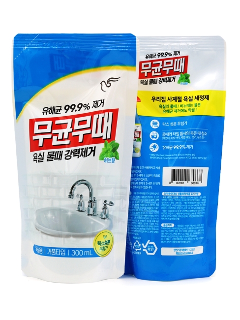 Pigeon Чистящий пенящийся спрей для для ванной комнаты с ароматом трав сменный блок Bisol For Bathroom, 2 шт x 300 мл