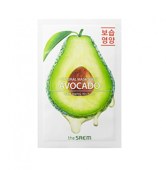The Saem Маска на тканевой основе для лица с экстрактом авокадо Natural Avocado Mask Sheet, 21 мл