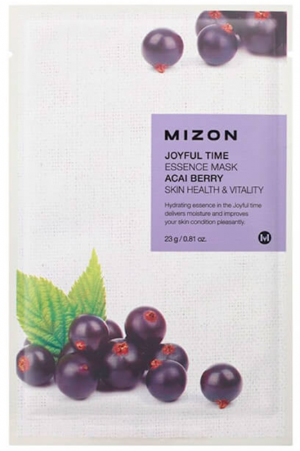 MIZON Joyful Time Essence Mask Acai Berry Тканевая маска для лица с экстрактом ягод асаи, 23 г