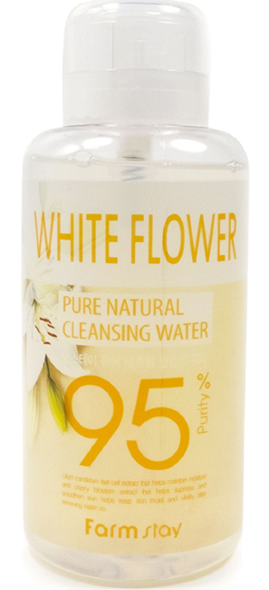 FarmStay Pure Cleansing Water White Flower Очищающая вода с экстрактом белых цветов, 500 мл FarmStay Pure Cleansing Water White Flower Очищающая вода с экстрактом белых цветов, 500 мл