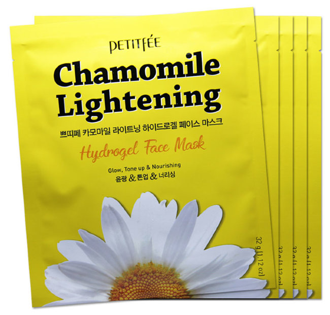 Petitfee Chamomile Lightening Hydrogel Face Mask Гидрогелевая маска экстрактом ромашки, 32 г