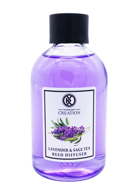 Kreasyon Аромадиффузор с палочками Лаванда и Черный Чай Reed Diffuser Lavender & Sage Tea, 115 мл Kreasyon Аромадиффузор с палочками Лаванда и Черный Чай Reed Diffuser Lavender & Sage Tea, 115 мл