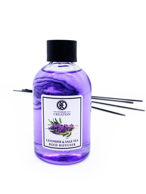 Kreasyon Аромадиффузор с палочками Лаванда и Черный Чай Reed Diffuser Lavender & Sage Tea, 115 мл Kreasyon Аромадиффузор с палочками Лаванда и Черный Чай Reed Diffuser Lavender & Sage Tea, 115 мл