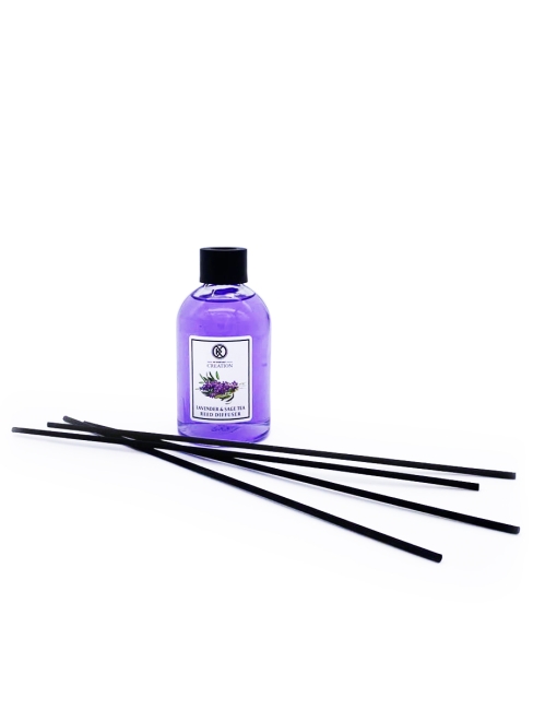 Kreasyon Аромадиффузор с палочками Лаванда и Черный Чай Reed Diffuser Lavender & Sage Tea, 115 мл Kreasyon Аромадиффузор с палочками Лаванда и Черный Чай Reed Diffuser Lavender & Sage Tea, 115 мл
