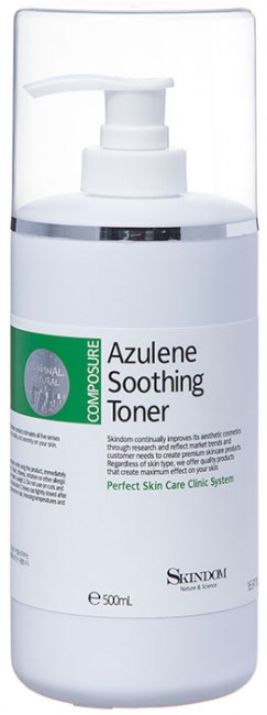 Skindom Тоник для лица успокаивающий с азуленом Azulene Soothing Toner, 500 мл