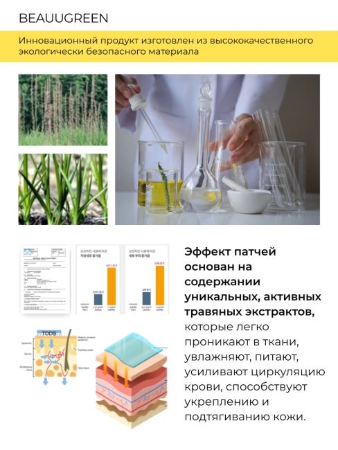 BeauuGreen Маски-патчи для придания упругости и красоты бюсту V-Solution Breast Patch, 40 г