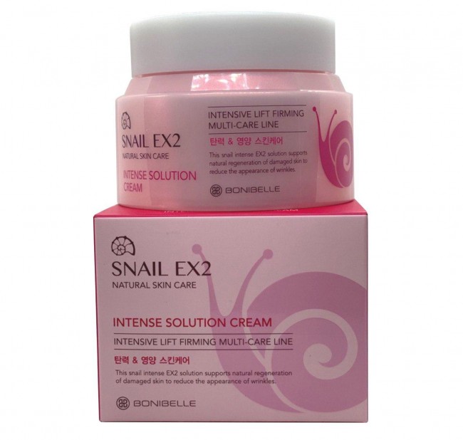Enough Интенсивный крем для лица с муцином улитки Bonibelle Snail Ex2 Intense Solution Cream, 80 мл Enough Интенсивный крем для лица с муцином улитки Bonibelle Snail Ex2 Intense Solution Cream, 80 мл