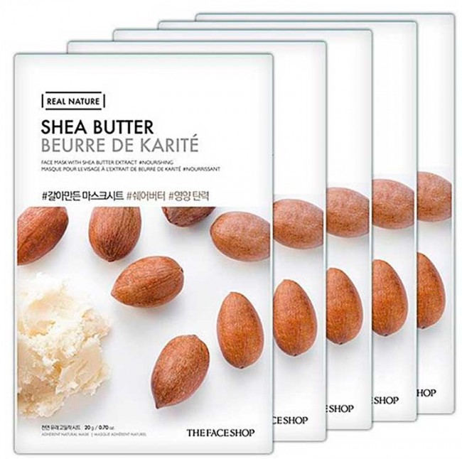 THE FACE SHOP Real Nature Shea Butter Face Mask Тканевая маска с маслом ши, 20 г
