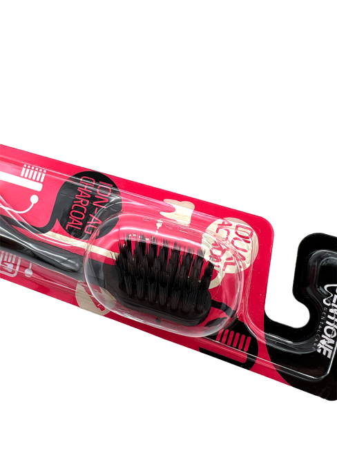 EQ Maxon Зубная щетка со сверхтонкими щетинками двойной высоты и древесным углем, средней жесткости Розовая Pink, 1 шт EQ Maxon Зубная щетка со сверхтонкими щетинками двойной высоты и древесным углем, средней жесткости Розовая Pink, 1 шт