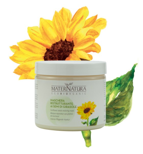 Mater Natura Восстанавливающая маска для для сухих и ломких волос с семенами Подсолнечника, 200 мл Mater Natura Восстанавливающая маска для для сухих и ломких волос с семенами Подсолнечника, 200 мл