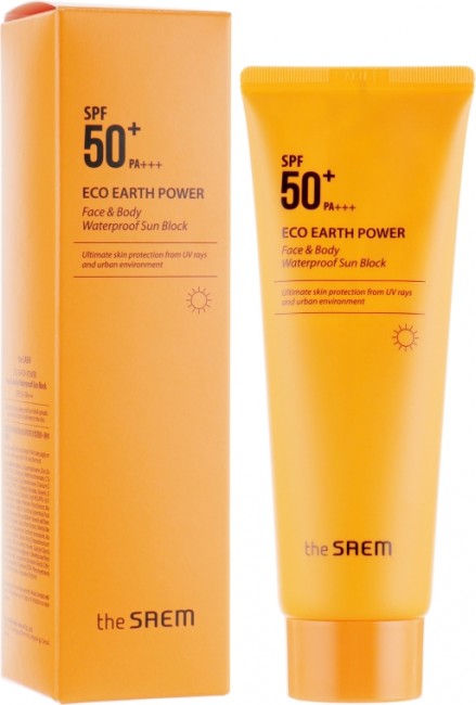 The Saem Крем солнцезащитный Eco Earth Face&Body Waterproof Sun Cream, 100 мл