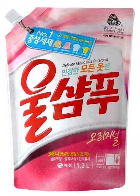 KeraSys Wool Shampoo Original Средство жидкое для стирки Оригинальное, 1,3 л (сменный блок)