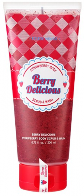 ETUDE HOUSE Berry Delicious Strawberry Body Scrub & Wash Клубничный скраб-гель для душа, 200 мл