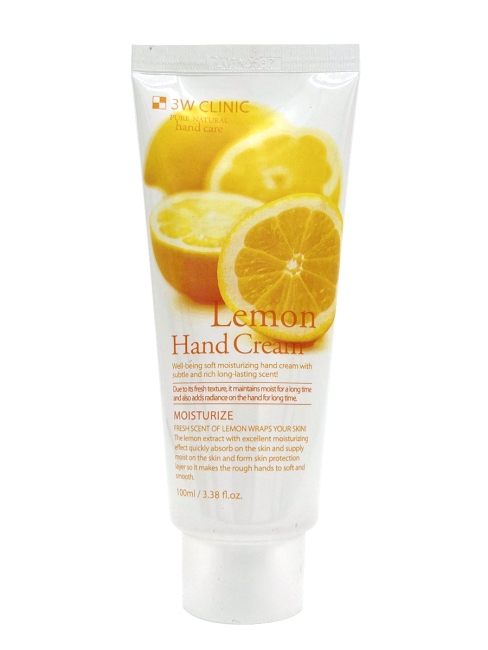 3W Clinic Крем для рук увлажняющий с экстрактом лимона Moisturizing Lemon Hand Cream, 100 мл 3W Clinic Крем для рук увлажняющий с экстрактом лимона Moisturizing Lemon Hand Cream, 100 мл