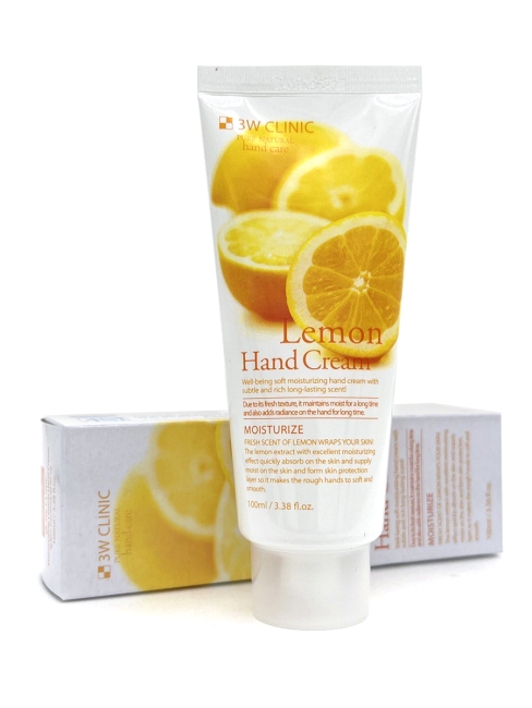 3W Clinic Крем для рук увлажняющий с экстрактом лимона Moisturizing Lemon Hand Cream, 100 мл 3W Clinic Крем для рук увлажняющий с экстрактом лимона Moisturizing Lemon Hand Cream, 100 мл