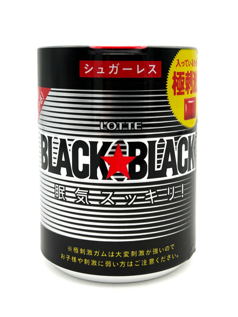 LOTTE Жевательная резинка с кофеином в банке Black Black Gum Drop, 140 г