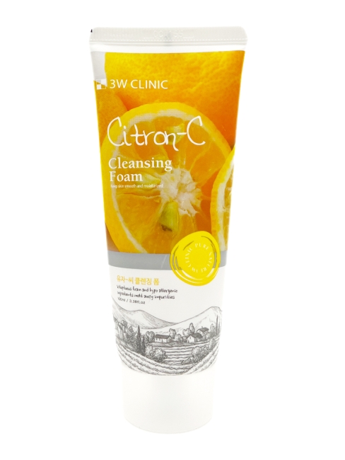3W Clinic Пенка для умывания лица с экстрактом юдзу Citron-C Cleansing Foam, 100 мл