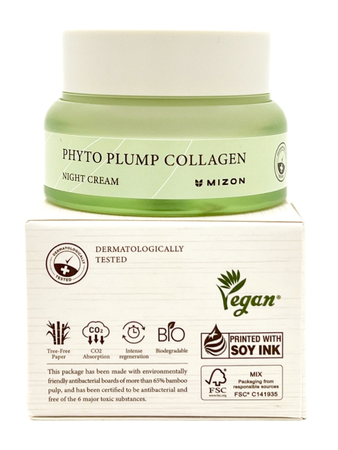 Mizon Ночной крем для лица Веган формула с фитоколлагеном Phyto Plump Collagen Day Cream, 50 мл