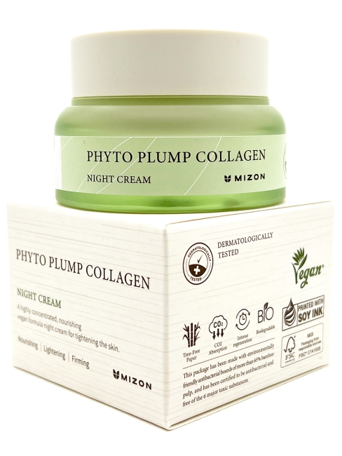 Mizon Ночной крем для лица Веган формула с фитоколлагеном Phyto Plump Collagen Day Cream, 50 мл